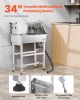 VEVOR 34 Inch Stainless Steel Dog Washing Station, Pet Grooming Tub with Hot & Cold Faucet, Showerhead, Storage Rack, No-Bend All-in-One Bathtub