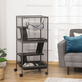 Metal Critter Cage Rolling Large Ferret Cage (Option: Grey)
